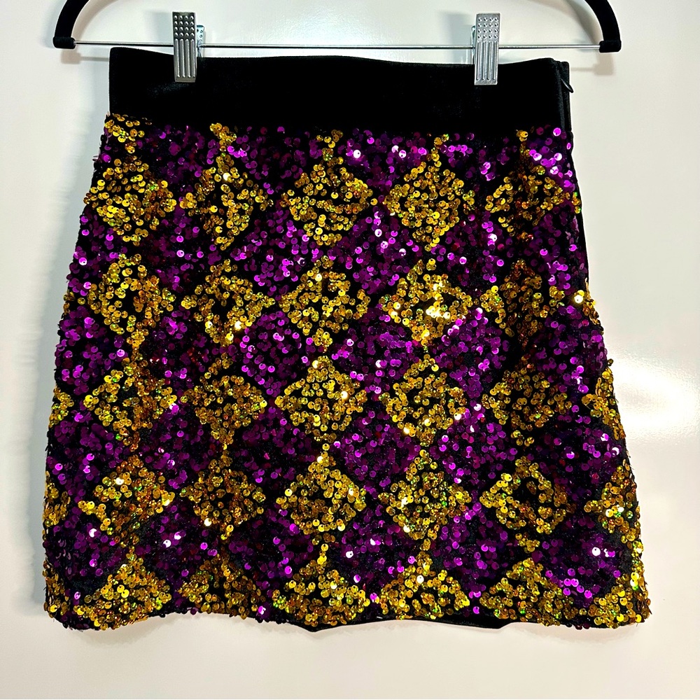 Velvet Sequin Miniskirt